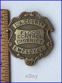 Vintage Los Angeles County Flood Control District Employee Badge #172
