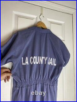Vintage Los Angeles County Inmate Jumpsuit 70s 80s Large Costume Halloween