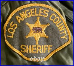 Vintage Los Angeles County Sheriff Nylon Jacket Dark Green Old Police patch rare
