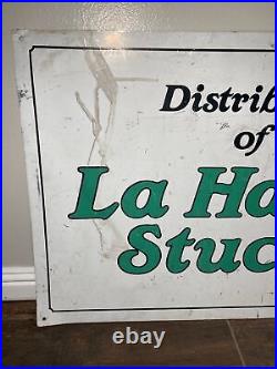 Vintage Metal Sign La Habra Stucco California Orange County Los Angeles Rare