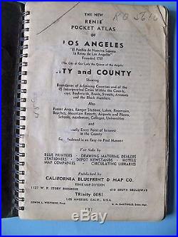 Vintage RENIE ATLAS 1942 LOS ANGELES CITY & COUNTY POCKET EDITION