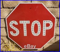 Vintage Stop Sign Cat Eyes Reflectors 30 Porcelain Los Angeles County Rare