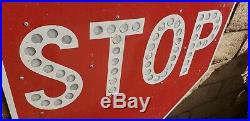 Vintage Stop Sign Cat Eyes Reflectors 30 Porcelain Los Angeles County Rare
