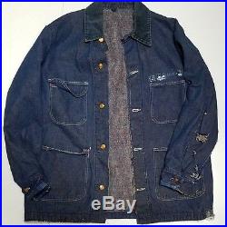 Vintage Wrangler Denim Jacket 1950's Blanket Lined Los Angeles County Jail 40