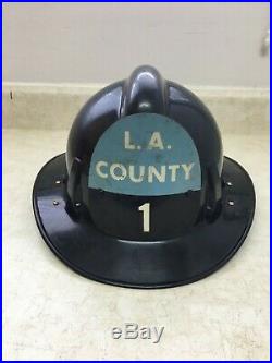 Vintage fire helmet Los Angeles County Fire Dept Station 1