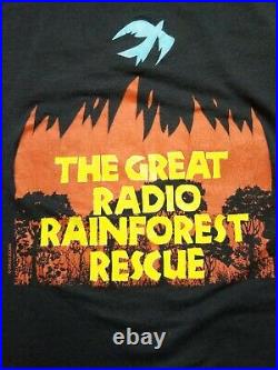 Vtg 1980s KROQ 106.7 FM LA Radio Rainforest Rescue Fire Single Stitch T-shirt L