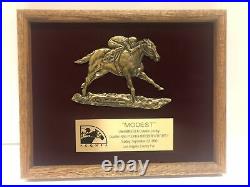 Vtg 1990 Horse Racing Trophy Award Plaque Los Angeles County Fair Modest