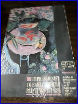 Vtg 80s Original Museum Of Art Los Angeles Impressionist Exhibition Poster 36x26