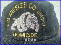 Vtg Los Angeles County Sheriff Homicide Bulldog 90s 80s Corduroy Rare 187