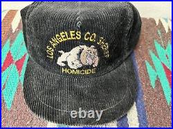 Vtg Los Angeles County Sheriff Homicide Bulldog 90s 80s Corduroy Rare 187