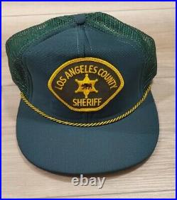 Vtg Los Angeles County Sheriff Patch Snapback Trucker Hat Gold Rope USA