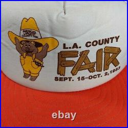 Vtg Lot of 2 LA County Fair Trucker Hat Snapback Mesh Cap Los Angeles 1983 1987