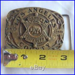 Vtg Lot of 3 LA Sheriff Deputy Belt Buckle Los Angeles County Star Badge Brass