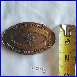 Vtg Lot of 3 LA Sheriff Deputy Belt Buckle Los Angeles County Star Badge Brass