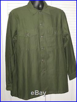 Vtg. NOS 50-60's Los Angeles County Jail Green Cotton Sateen OG 107 Shirt Men