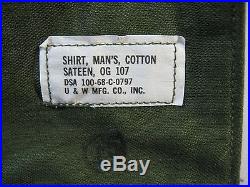 Vtg. NOS 50-60's Los Angeles County Jail Green Cotton Sateen OG 107 Shirt Men