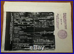Wyatt Earp Official Los Angeles County True Certified Death Certificate 1929