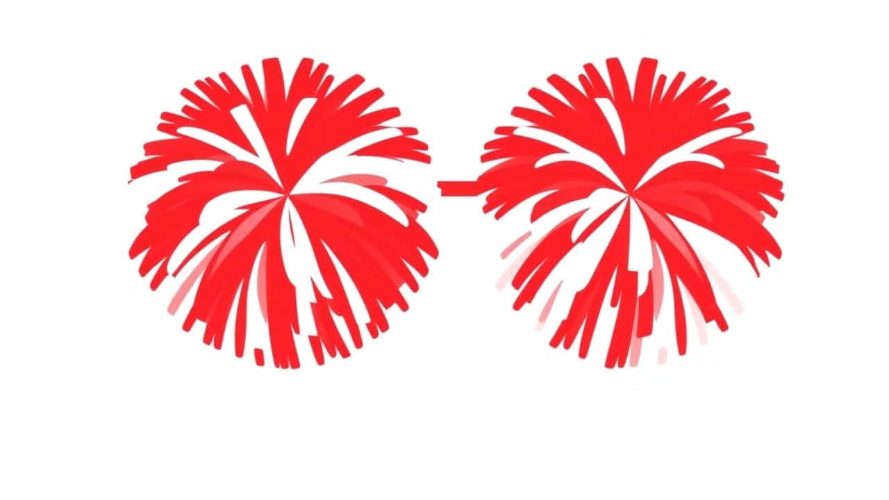 Red And White Pom Poms