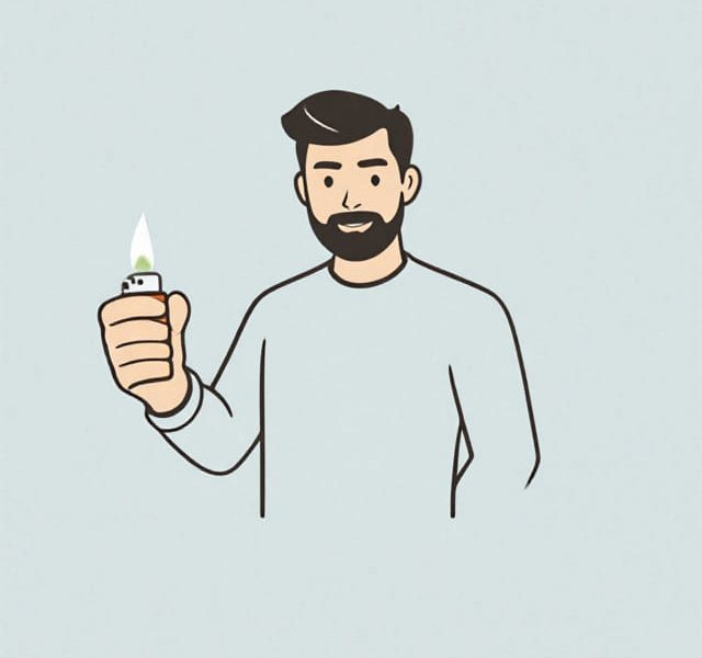 Guy Grabbing Lighter Fast