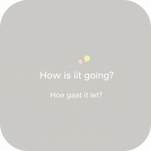 How Is It Going in Dutch